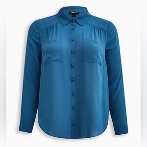 Torrid Madison Georgette Button-Up Long Sleeve Shirt NWT